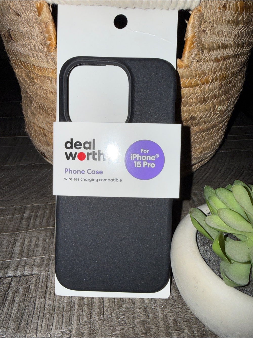 Deal Worthy Black Phone Case for iPhone 15 Pro - New!